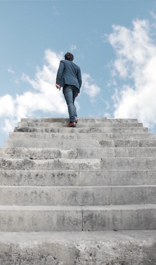 man facing to a challenge